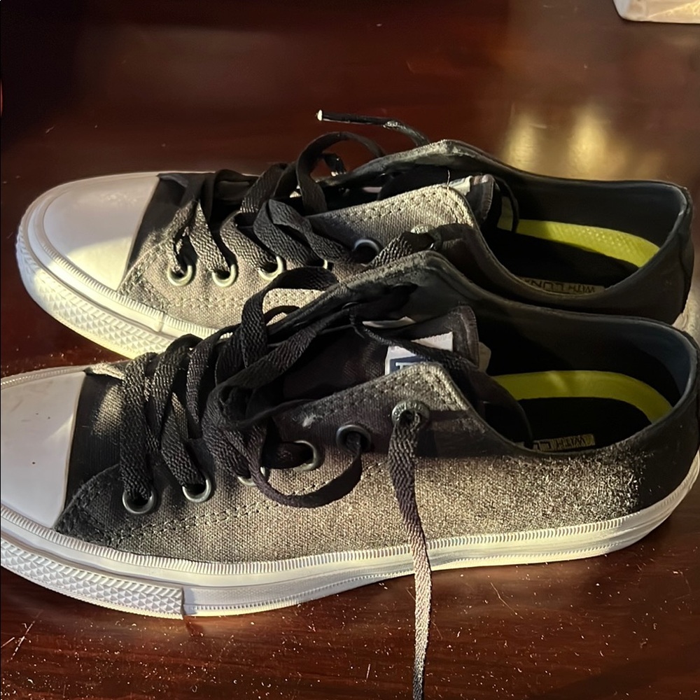 Converse Black and White Sneakers with Thick Rubber Sole